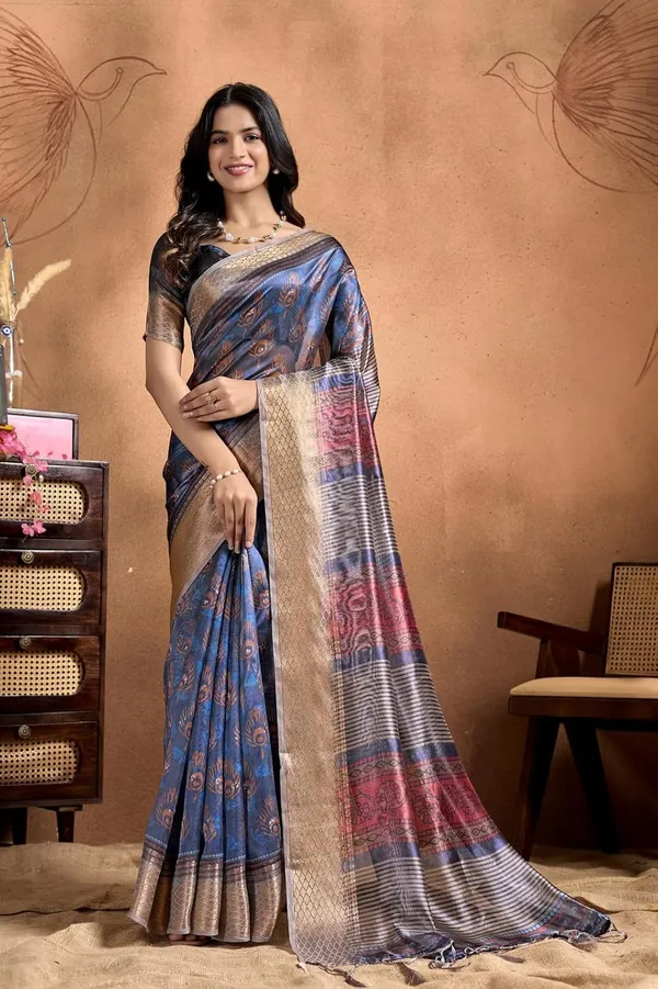 Women's_Elegant_Soft_Silk_Blend_Saree_with_Zari_Border_&_Designer_Printed_Pallu_for_Women_|_For_Traditional,_Festive_&_Wedding_|_5.5m_Saree_+_0.8m_Blouse_(Deep_Blue_&_Antique)