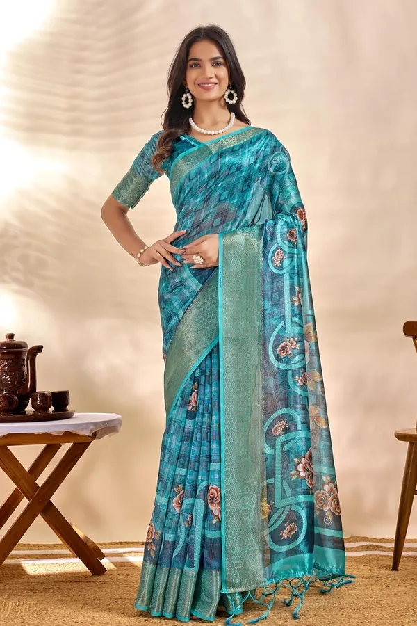 Women's_Elegant_Soft_Silk_Blend_Saree_with_Zari_Border_&_Designer_Printed_Pallu_for_Women_|_For_Traditional,_Festive_&_Wedding_|_5.5m_Saree_+_0.8m_Blouse_(Teal_Blue_&_Multicolor)