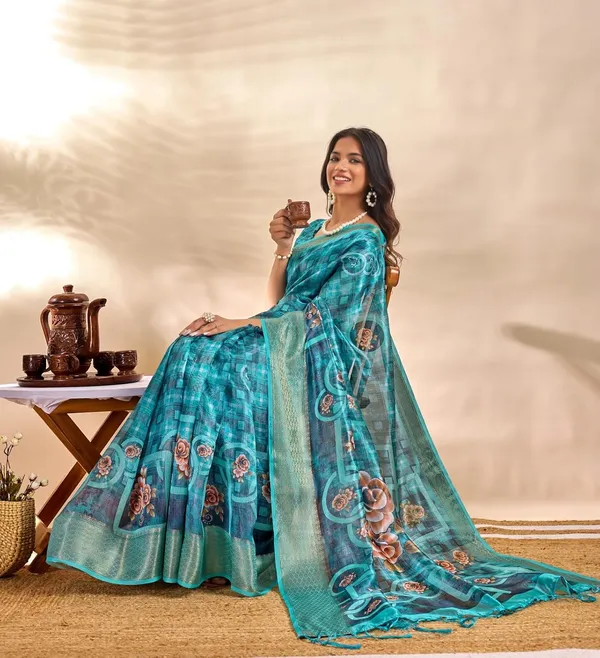 Women's_Elegant_Soft_Silk_Blend_Saree_with_Zari_Border_&_Designer_Printed_Pallu_for_Women_|_For_Traditional,_Festive_&_Wedding_|_5.5m_Saree_+_0.8m_Blouse_(Teal_Blue_&_Multicolor)