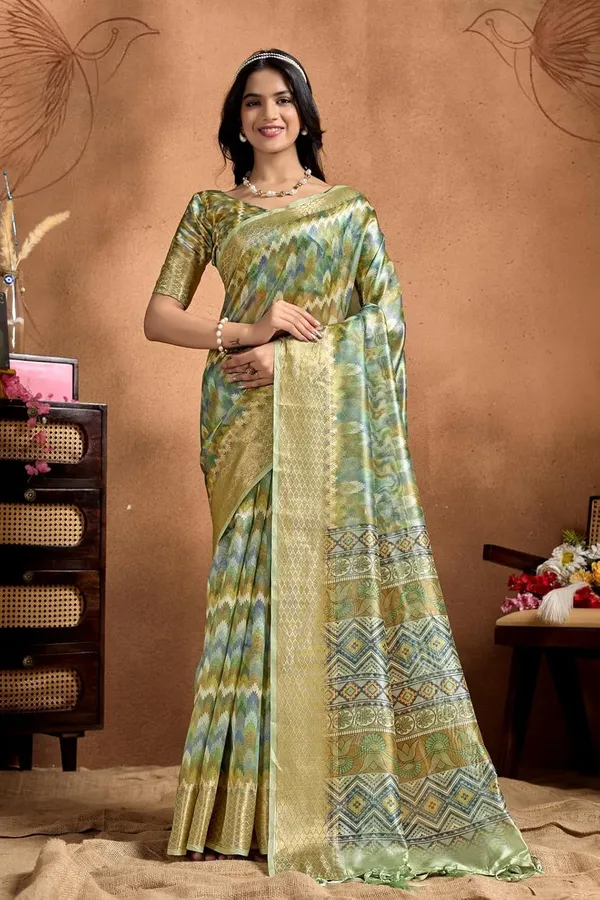 Women's_Elegant_Soft_Silk_Blend_Saree_with_Zari_Border_&_Designer_Printed_Pallu_for_Women_|_For_Traditional,_Festive_&_Wedding_|_5.5m_Saree_+_0.8m_Blouse_(Green_Mustard_&_Blue)