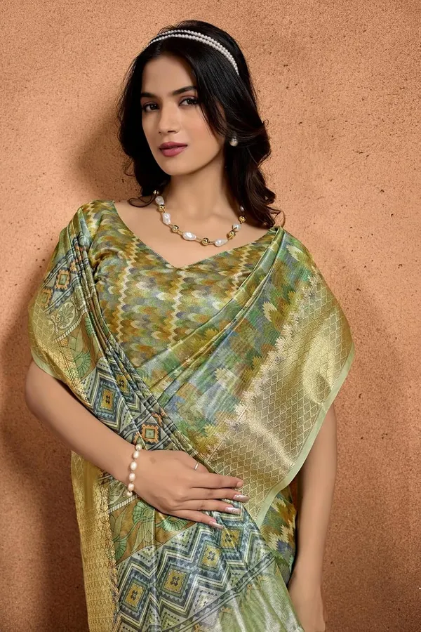 Women's_Elegant_Soft_Silk_Blend_Saree_with_Zari_Border_&_Designer_Printed_Pallu_for_Women_|_For_Traditional,_Festive_&_Wedding_|_5.5m_Saree_+_0.8m_Blouse_(Green_Mustard_&_Blue)