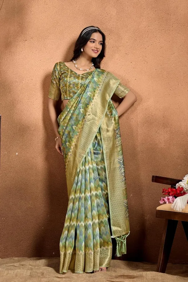 Women's_Elegant_Soft_Silk_Blend_Saree_with_Zari_Border_&_Designer_Printed_Pallu_for_Women_|_For_Traditional,_Festive_&_Wedding_|_5.5m_Saree_+_0.8m_Blouse_(Green_Mustard_&_Blue)