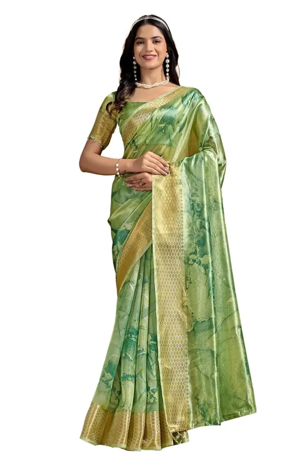 Women's_Elegant_Soft_Silk_Blend_Saree_with_Zari_Border_&_Designer_Printed_Pallu_for_Women_|_For_Traditional,_Festive_&_Wedding_|_5.5m_Saree_+_0.8m_Blouse_(Green_&_Golden)