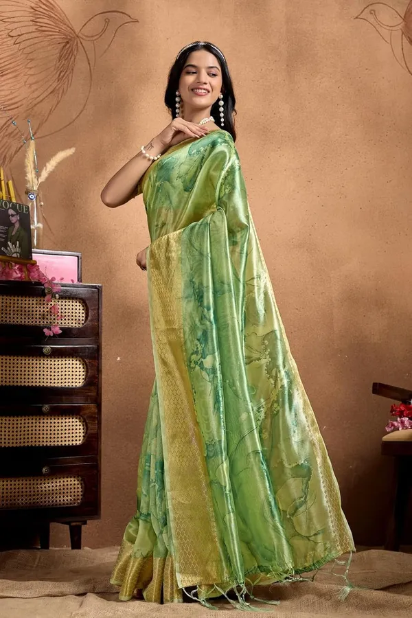 Women's_Elegant_Soft_Silk_Blend_Saree_with_Zari_Border_&_Designer_Printed_Pallu_for_Women_|_For_Traditional,_Festive_&_Wedding_|_5.5m_Saree_+_0.8m_Blouse_(Green_&_Golden)