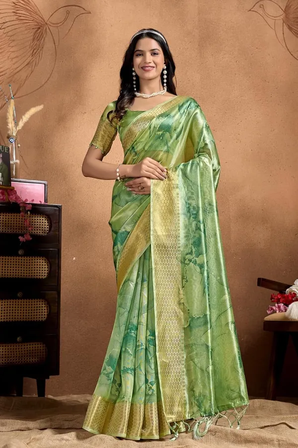 Women's_Elegant_Soft_Silk_Blend_Saree_with_Zari_Border_&_Designer_Printed_Pallu_for_Women_|_For_Traditional,_Festive_&_Wedding_|_5.5m_Saree_+_0.8m_Blouse_(Green_&_Golden)