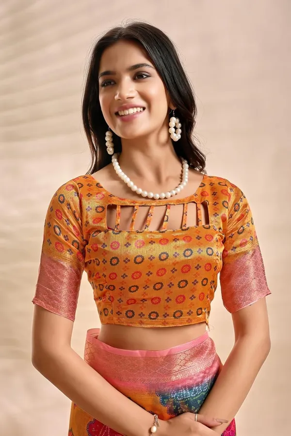 Women's_Elegant_Soft_Silk_Blend_Saree_with_Zari_Border_&_Designer_Printed_Pallu_for_Women_|_For_Traditional,_Festive_&_Wedding_|_5.5m_Saree_+_0.8m_Blouse_(Orange_&_Multicolor)