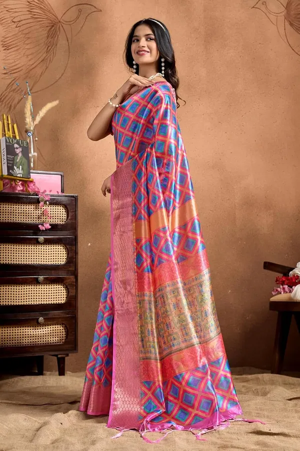 Women's_Elegant_Soft_Silk_Blend_Saree_with_Zari_Border_&_Designer_Printed_Pallu_for_Women_|_For_Traditional,_Festive_&_Wedding_|_5.5m_Saree_+_0.8m_Blouse_(Pink_&_Blue)