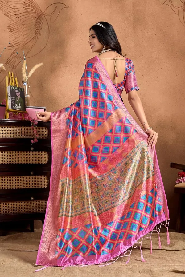 Women's_Elegant_Soft_Silk_Blend_Saree_with_Zari_Border_&_Designer_Printed_Pallu_for_Women_|_For_Traditional,_Festive_&_Wedding_|_5.5m_Saree_+_0.8m_Blouse_(Pink_&_Blue)