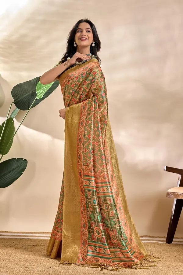 Women's_Elegant_Soft_Silk_Blend_Saree_with_Zari_Border_&_Designer_Printed_Pallu_for_Women_|_For_Traditional,_Festive_&_Wedding_|_5.5m_Saree_+_0.8m_Blouse_(Olive_Green)