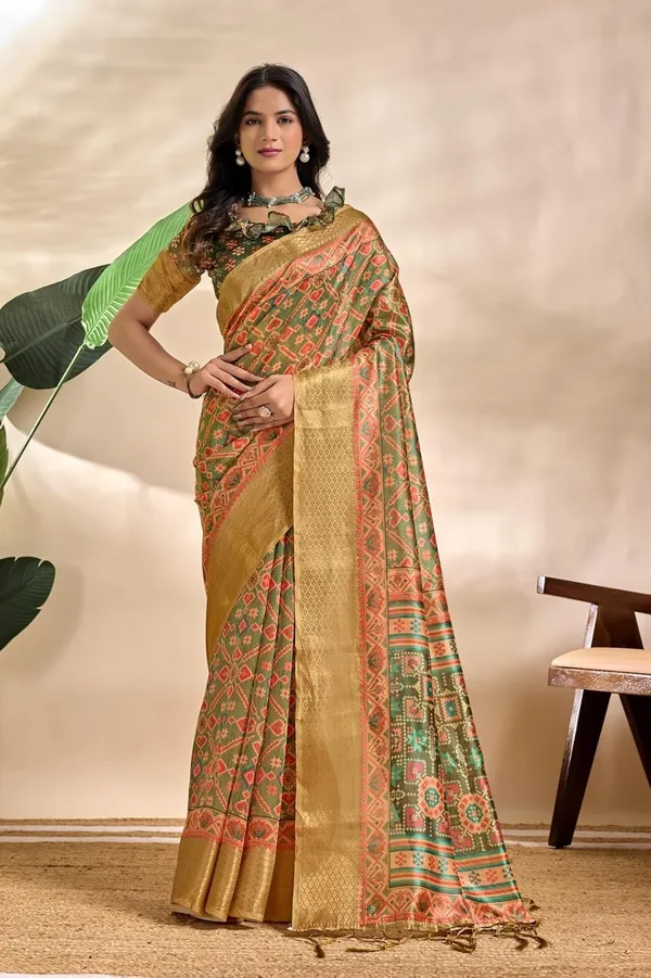 Women's_Elegant_Soft_Silk_Blend_Saree_with_Zari_Border_&_Designer_Printed_Pallu_for_Women_|_For_Traditional,_Festive_&_Wedding_|_5.5m_Saree_+_0.8m_Blouse_(Olive_Green)