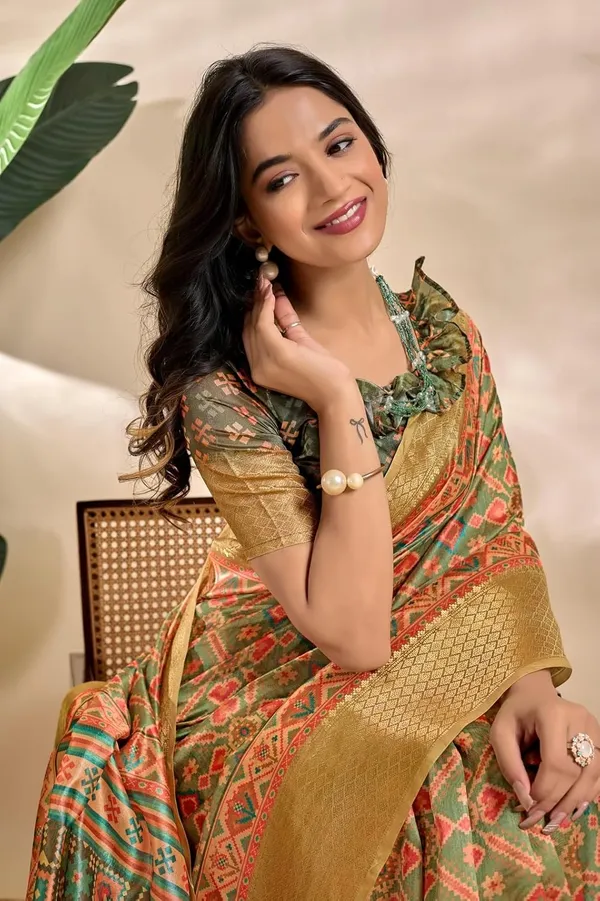 Women's_Elegant_Soft_Silk_Blend_Saree_with_Zari_Border_&_Designer_Printed_Pallu_for_Women_|_For_Traditional,_Festive_&_Wedding_|_5.5m_Saree_+_0.8m_Blouse_(Olive_Green)