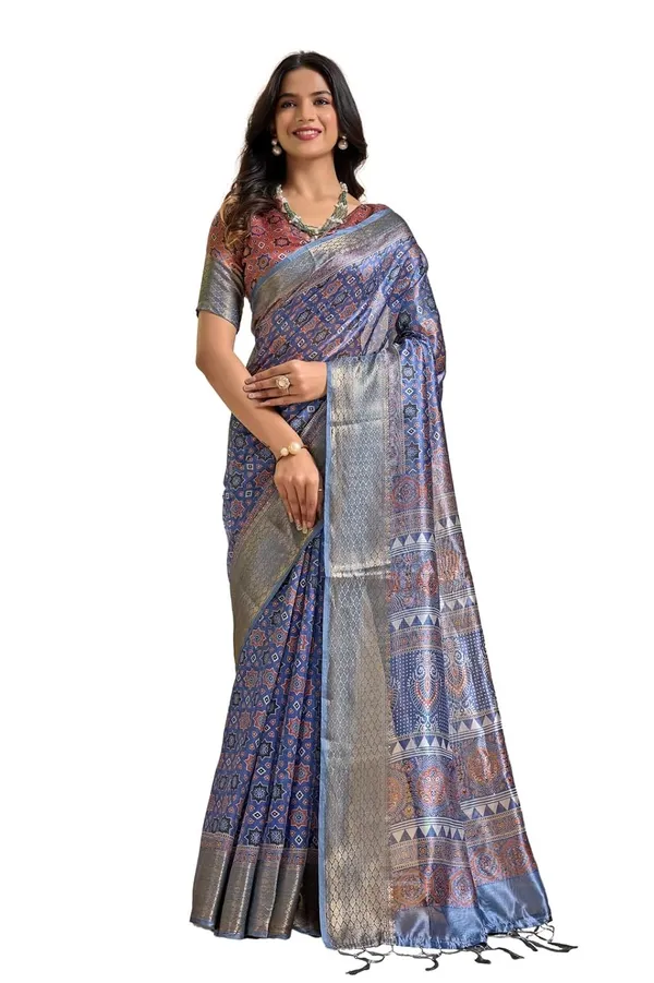 Women's_Elegant_Soft_Silk_Blend_Saree_with_Zari_Border_&_Designer_Printed_Pallu_for_Women_|_For_Traditional,_Festive_&_Wedding_|_5.5m_Saree_+_0.8m_Blouse_(Royal_Blue)
