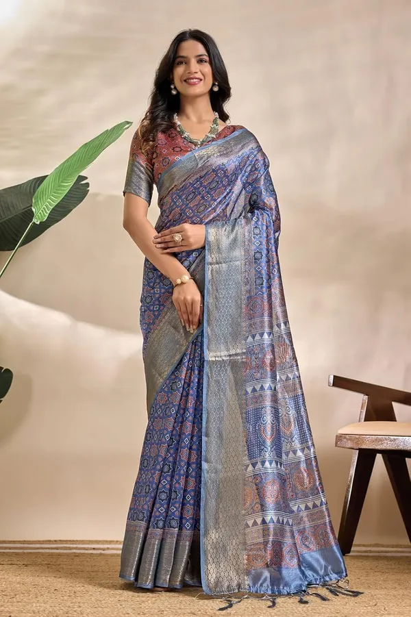 Women's_Elegant_Soft_Silk_Blend_Saree_with_Zari_Border_&_Designer_Printed_Pallu_for_Women_|_For_Traditional,_Festive_&_Wedding_|_5.5m_Saree_+_0.8m_Blouse_(Royal_Blue)