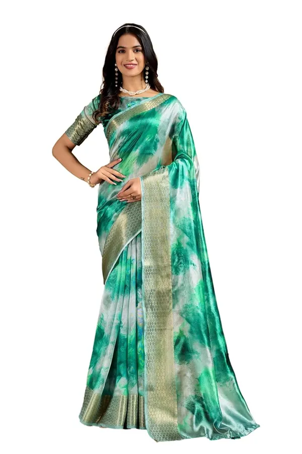 Women's_Elegant_Soft_Silk_Blend_Saree_with_Zari_Border_&_Designer_Printed_Pallu_for_Women_|_For_Traditional,_Festive_&_Wedding_|_5.5m_Saree_+_0.8m_Blouse_(Green_&_Aqua)