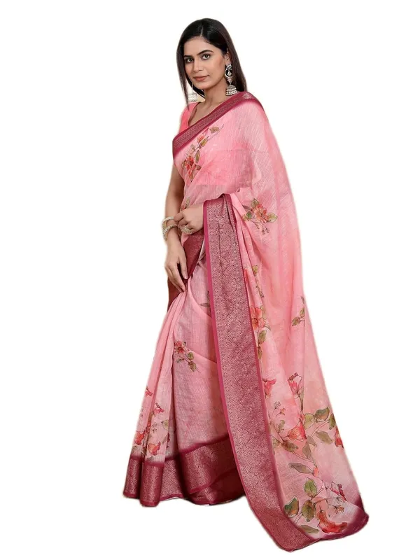 Women's_Linen_Cotton_Jacquard_Patta_Saree_with_Elegant_Weaving_Design_|_For_Traditional,_Festive_&_Wedding_|_Soft,_Breathable_&_Stylish_|_5.5m_Saree_+_0.8m_Blouse_Piece_(Rose_&_Magenta)