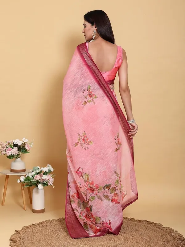 Women's_Linen_Cotton_Jacquard_Patta_Saree_with_Elegant_Weaving_Design_|_For_Traditional,_Festive_&_Wedding_|_Soft,_Breathable_&_Stylish_|_5.5m_Saree_+_0.8m_Blouse_Piece_(Rose_&_Magenta)
