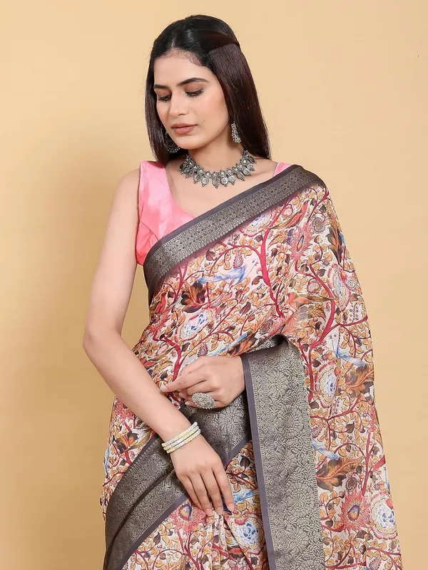 Women's_Linen_Cotton_Jacquard_Patta_Saree_with_Elegant_Weaving_Design_|_For_Traditional,_Festive_&_Wedding_|_Soft,_Breathable_&_Stylish_|_5.5m_Saree_+_0.8m_Blouse_Piece_(Blush_&_Grey)