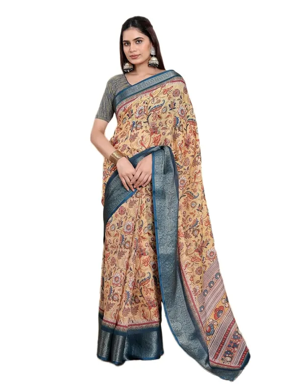 Women's_Linen_Cotton_Jacquard_Patta_Saree_with_Elegant_Weaving_Design_|_For_Traditional,_Festive_&_Wedding_|_Soft,_Breathable_&_Stylish_|_5.5m_Saree_+_0.8m_Blouse_Piece_(Mustard_&_Blue)