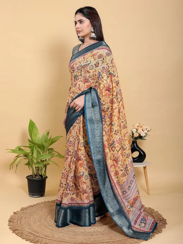 Women's_Linen_Cotton_Jacquard_Patta_Saree_with_Elegant_Weaving_Design_|_For_Traditional,_Festive_&_Wedding_|_Soft,_Breathable_&_Stylish_|_5.5m_Saree_+_0.8m_Blouse_Piece_(Mustard_&_Blue)