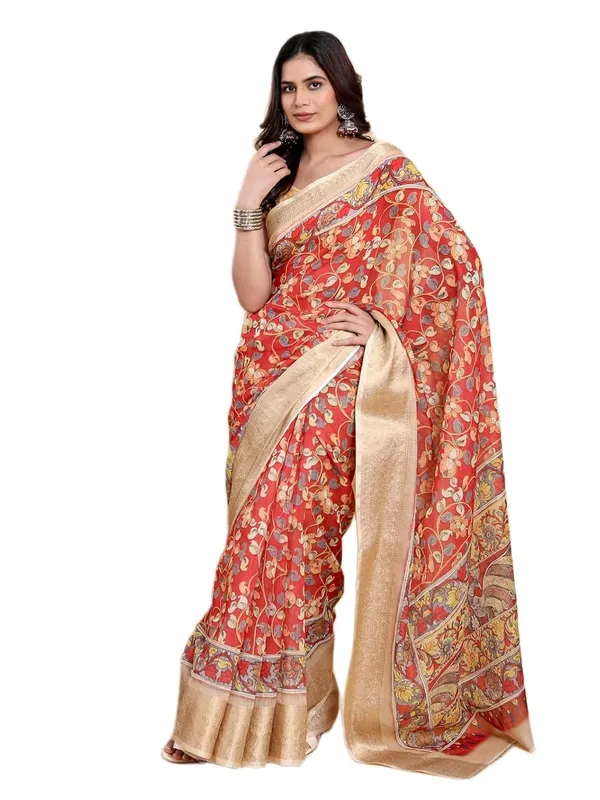 Women's_Linen_Cotton_Jacquard_Patta_Saree_with_Elegant_Weaving_Design_|_For_Traditional,_Festive_&_Wedding_|_Soft,_Breathable_&_Stylish_|_5.5m_Saree_+_0.8m_Blouse_Piece_(Red_&_Gold)