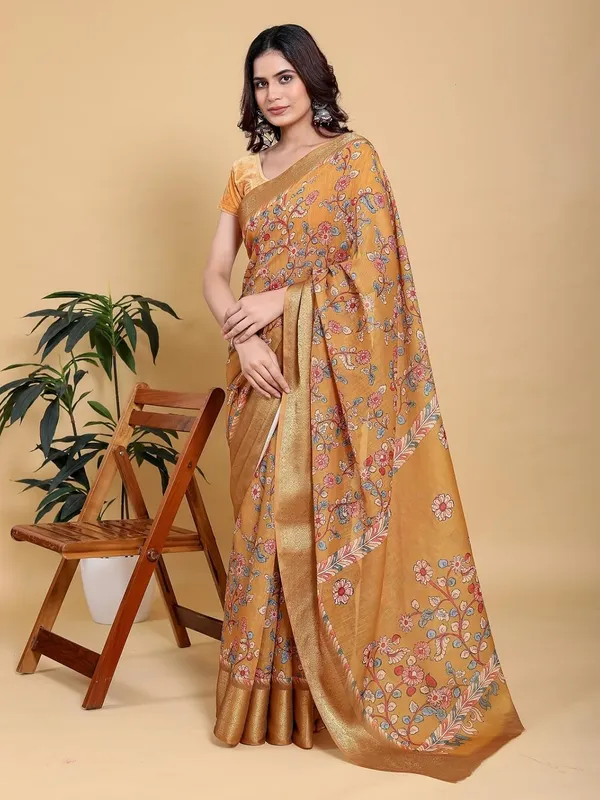 Women's_Linen_Cotton_Jacquard_Patta_Saree_with_Elegant_Weaving_Design_|_For_Traditional,_Festive_&_Wedding_|_Soft,_Breathable_&_Stylish_|_5.5m_Saree_+_0.8m_Blouse_Piece_(Mustard_&_Gold)