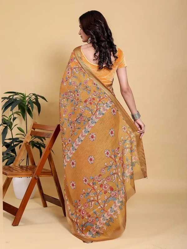 Women's_Linen_Cotton_Jacquard_Patta_Saree_with_Elegant_Weaving_Design_|_For_Traditional,_Festive_&_Wedding_|_Soft,_Breathable_&_Stylish_|_5.5m_Saree_+_0.8m_Blouse_Piece_(Mustard_&_Gold)