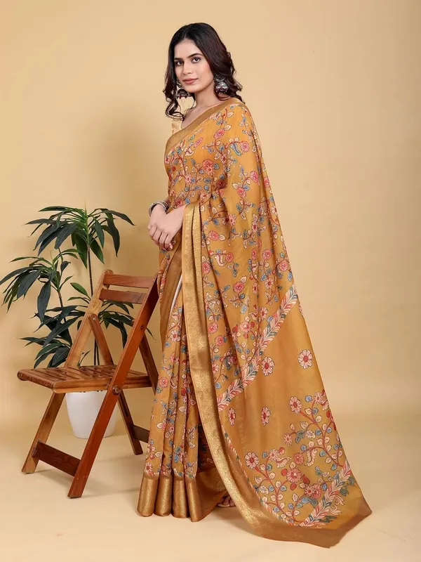 Women's_Linen_Cotton_Jacquard_Patta_Saree_with_Elegant_Weaving_Design_|_For_Traditional,_Festive_&_Wedding_|_Soft,_Breathable_&_Stylish_|_5.5m_Saree_+_0.8m_Blouse_Piece_(Mustard_&_Gold)