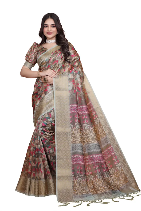 Women's_Elegant_Soft_Silk_Blend_Saree_with_Zari_Border_&_Designer_Printed_Pallu_for_Women_|_For_Traditional,_Festive_&_Wedding_|_5.5m_Saree_+_0.8m_Blouse_(Golden_Beige_&_Multicolor)