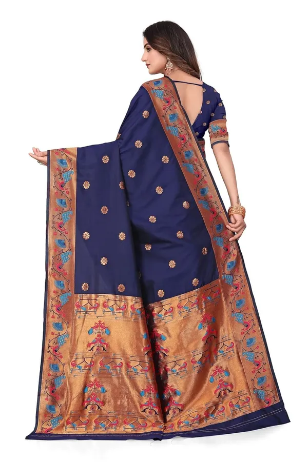Pure_Silk_Paithani_Saree_with_Rich_Zari_Woven_Border_&_Peacock_Motifs_|_For_Traditional_Wedding_&_Festivals_|_5.5m_Saree_+_0.8m_Blouse_(Navy_Blue)