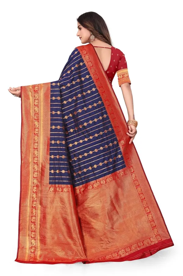Pure_Silk_Paithani_Saree_with_Rich_Zari_Woven_Border_&_Traditional_Pallu_|_For_Traditional_Wedding_&_Festivals_|_5.5m_Saree_+_0.8m_Blouse_(Navy_Blue_&_Maroon_Red)