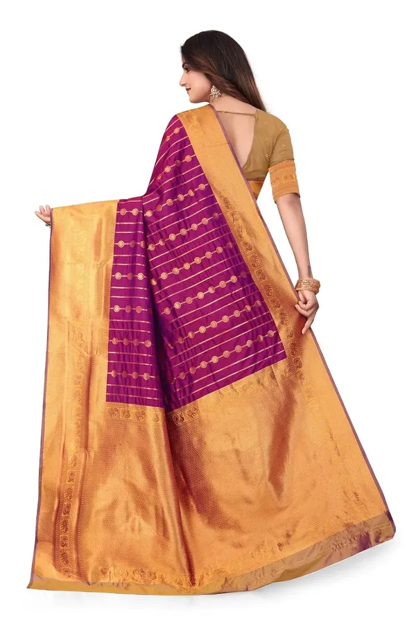 Pure_Silk_Paithani_Saree_with_Rich_Zari_Woven_Border_&_Traditional_Pallu_|_For_Traditional_Wedding_&_Festivals_|_5.5m_Saree_+_0.8m_Blouse_(Royal_Purple_&_Mustard_Gold)