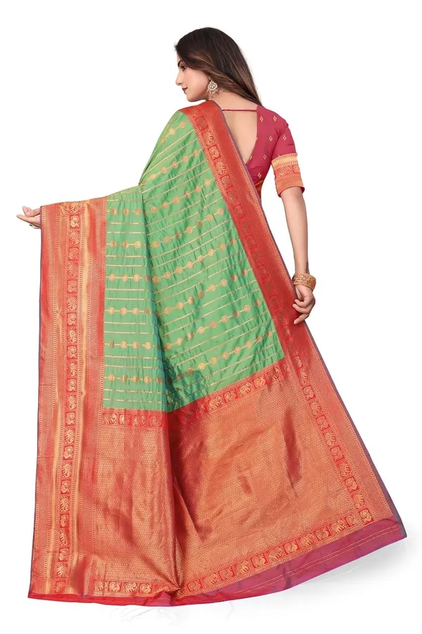 Pure_Silk_Paithani_Saree_with_Rich_Zari_Woven_Border_&_Traditional_Pallu_|_For_Traditional_Wedding_&_Festivals_|_5.5m_Saree_+_0.8m_Blouse_(Pista_Green_&_Orange_Rust)
