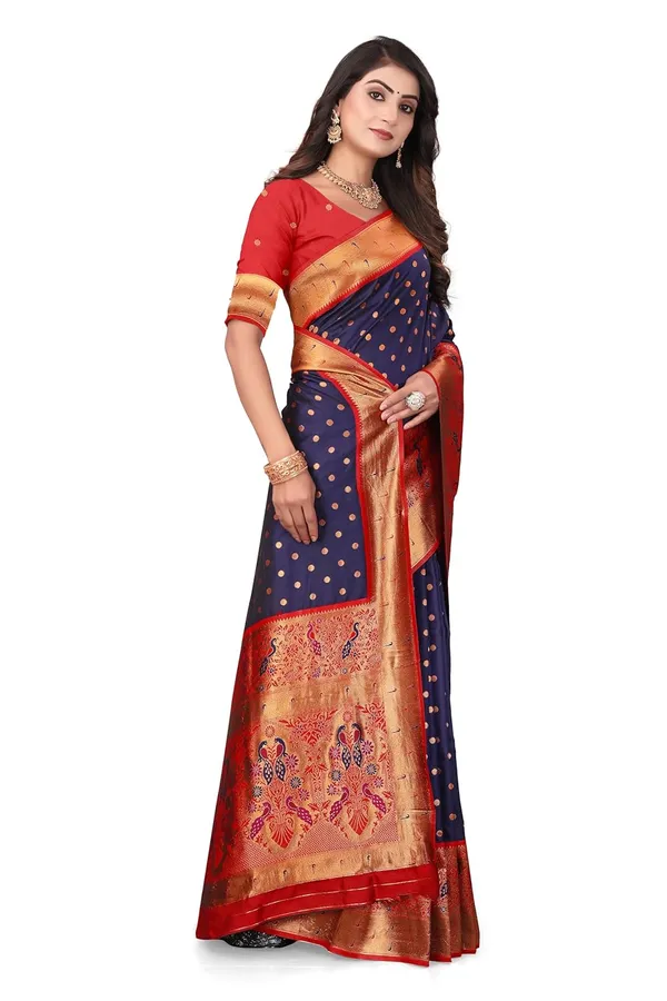 Pure_Silk_Paithani_Saree_with_Rich_Zari_Woven_Border_&_Peacock_Motifs_|_For_Traditional_Wedding_&_Festivals_|_5.5m_Saree_+_0.8m_Blouse_(Navy_Blue)