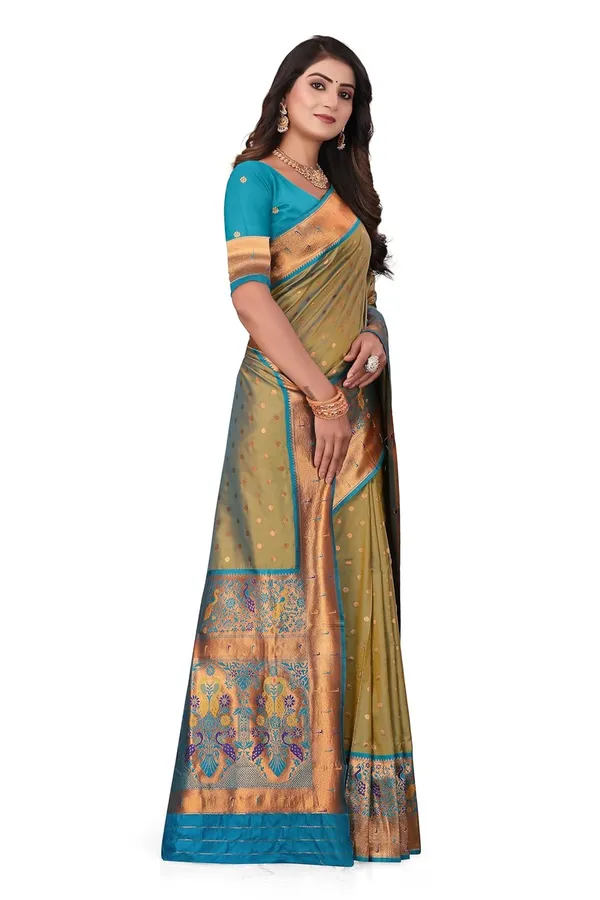 Pure_Silk_Paithani_Saree_with_Rich_Zari_Woven_Border_&_Peacock_Motifs_|_For_Traditional_Wedding_&_Festivals_|_5.5m_Saree_+_0.8m_Blouse_(Dust_Green)
