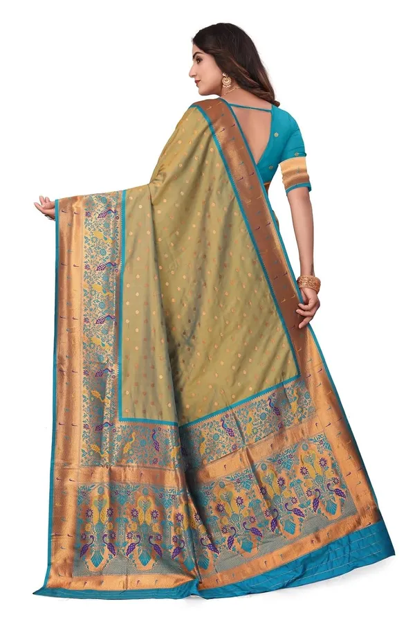 Pure_Silk_Paithani_Saree_with_Rich_Zari_Woven_Border_&_Peacock_Motifs_|_For_Traditional_Wedding_&_Festivals_|_5.5m_Saree_+_0.8m_Blouse_(Dust_Green)