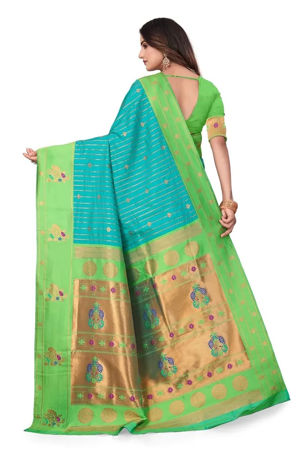 Pure_Silk_Paithani_Saree_with_Rich_Zari_Woven_Border_&_Peacock_Motifs_|_For_Traditional_Wedding_&_Festivals_|_5.5m_Saree_+_0.8m_Blouse_(Sky_Blue_&_paris_Green)