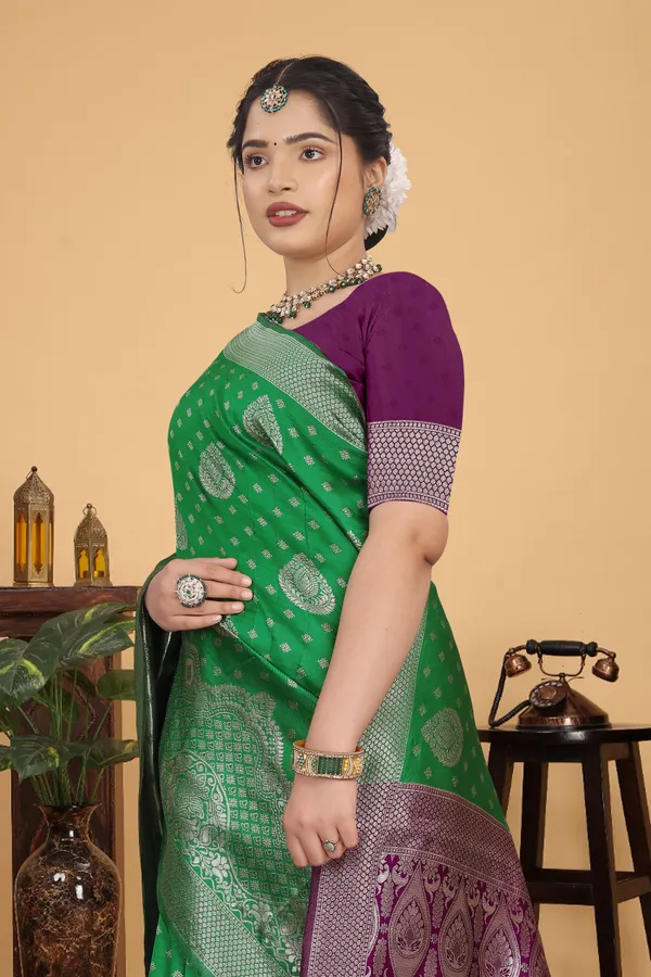 Women's_Banarasi_Silk_Saree_for_Women_|_Traditional_Woven_Saree_with_Contrast_Border_&_Pallu_|_For_Traditional,_Festive_&_Wedding_Saree_with_Blouse_Piece_(Silver_-_Green_&_Purple)