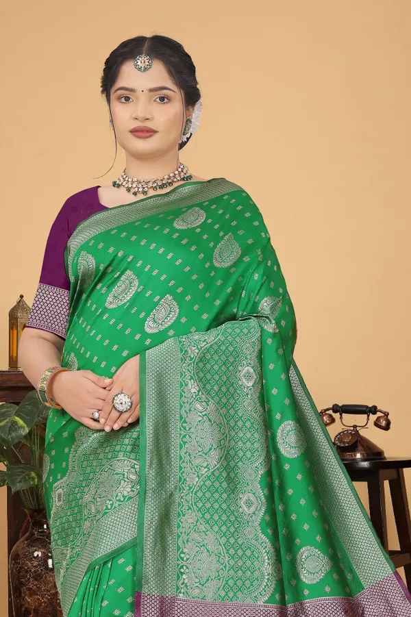 Women's_Banarasi_Silk_Saree_for_Women_|_Traditional_Woven_Saree_with_Contrast_Border_&_Pallu_|_For_Traditional,_Festive_&_Wedding_Saree_with_Blouse_Piece_(Silver_-_Green_&_Purple)