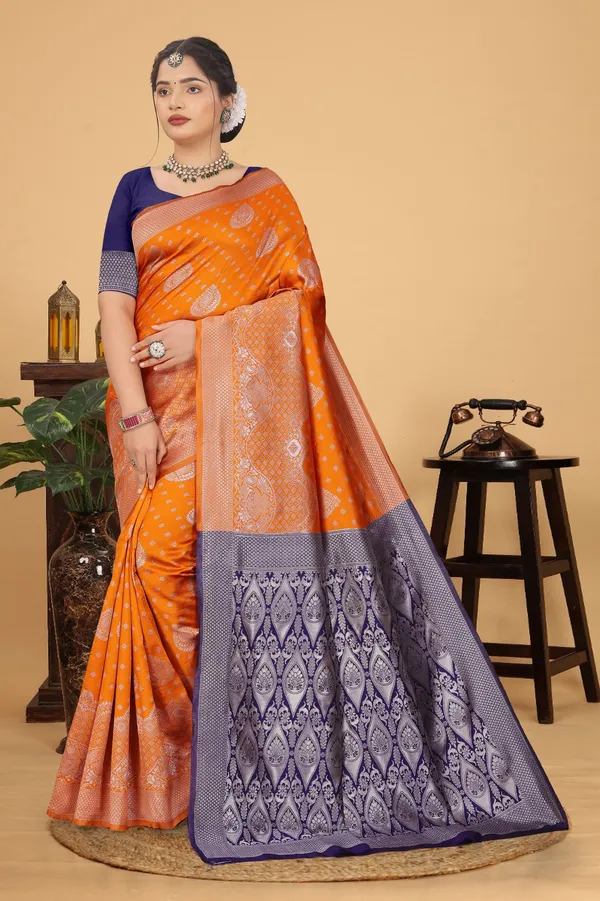 Women's_Banarasi_Silk_Saree_for_Women_|_Traditional_Woven_Saree_with_Contrast_Border_&_Pallu_|_For_Traditional,_Festive_&_Wedding_Saree_with_Blouse_Piece_(Silver_-_Orange_&_Blue)