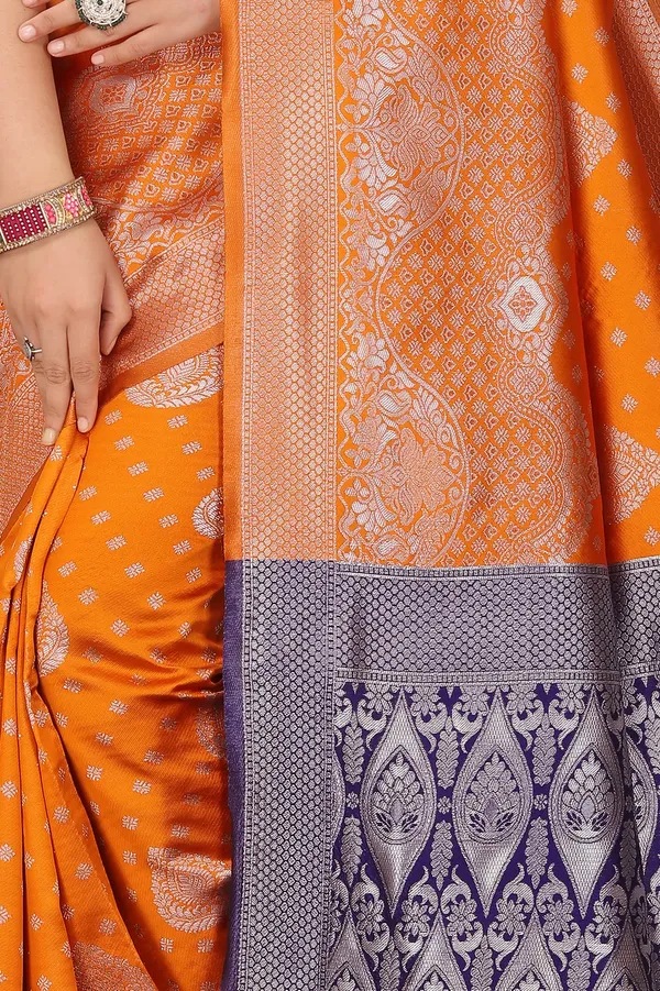 Women's_Banarasi_Silk_Saree_for_Women_|_Traditional_Woven_Saree_with_Contrast_Border_&_Pallu_|_For_Traditional,_Festive_&_Wedding_Saree_with_Blouse_Piece_(Silver_-_Orange_&_Blue)