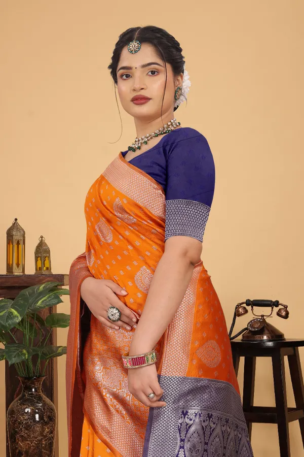 Women's_Banarasi_Silk_Saree_for_Women_|_Traditional_Woven_Saree_with_Contrast_Border_&_Pallu_|_For_Traditional,_Festive_&_Wedding_Saree_with_Blouse_Piece_(Silver_-_Orange_&_Blue)