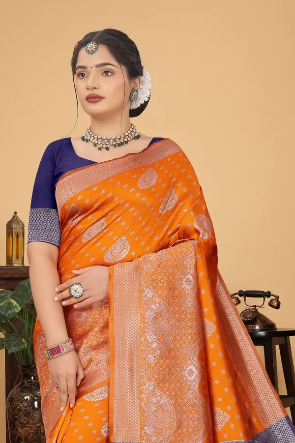 Women's_Banarasi_Silk_Saree_for_Women_|_Traditional_Woven_Saree_with_Contrast_Border_&_Pallu_|_For_Traditional,_Festive_&_Wedding_Saree_with_Blouse_Piece_(Silver_-_Orange_&_Blue)