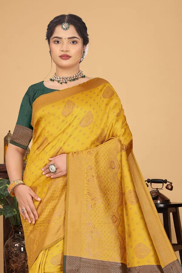 Women's_Banarasi_Silk_Saree_for_Women_|_Traditional_Woven_Saree_with_Contrast_Border_&_Pallu_|_For_Traditional,_Festive_&_Wedding_Saree_with_Blouse_Piece_(Gold_-_Yellow_&_Dark_Green)