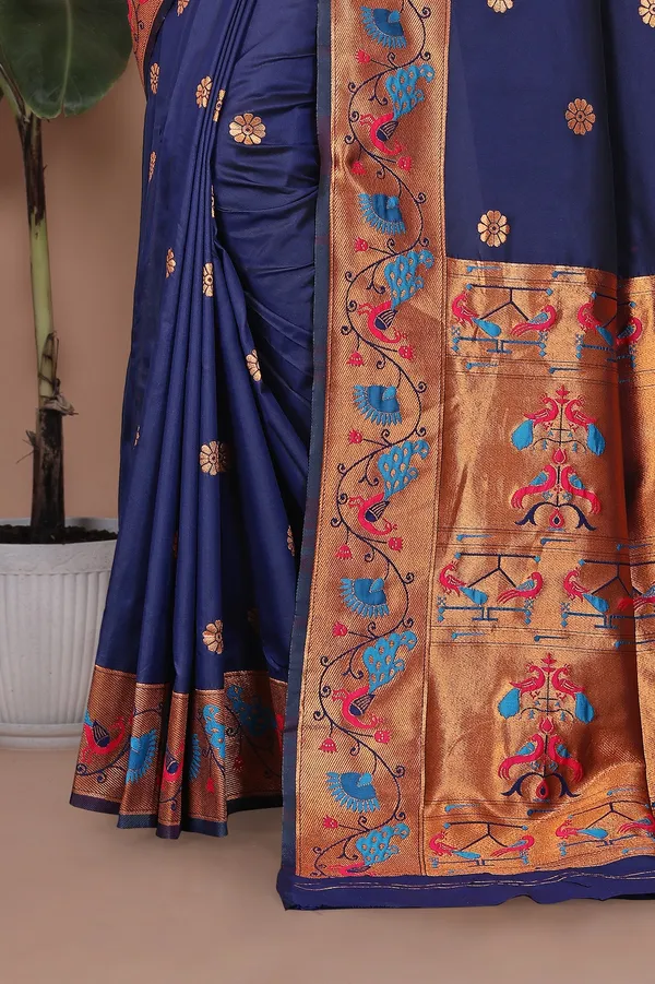 Pure_Silk_Paithani_Saree_with_Rich_Zari_Woven_Border_&_Peacock_Motifs_|_For_Traditional_Wedding_&_Festivals_|_5.5m_Saree_+_0.8m_Blouse_(Navy_Blue)