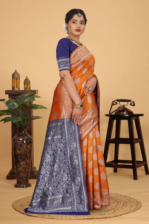 Women's_Banarasi_Silk_Saree_for_Women_|_Traditional_Woven_Saree_with_Contrast_Border_&_Pallu_|_For_Traditional,_Festive_&_Wedding_Saree_with_Blouse_Piece_(Silver_-_Orange_&_Blue)