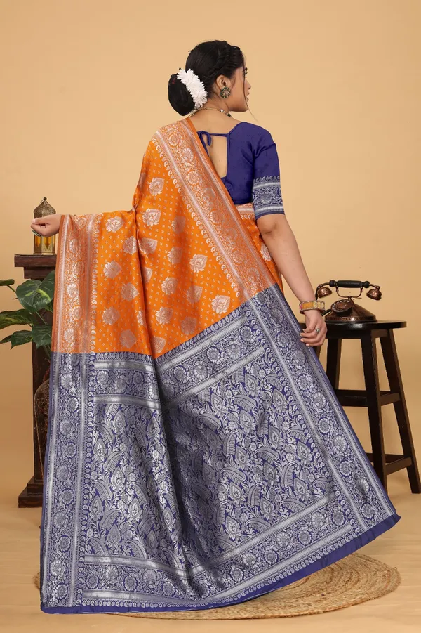Women's_Banarasi_Silk_Saree_for_Women_|_Traditional_Woven_Saree_with_Contrast_Border_&_Pallu_|_For_Traditional,_Festive_&_Wedding_Saree_with_Blouse_Piece_(Silver_-_Orange_&_Blue)