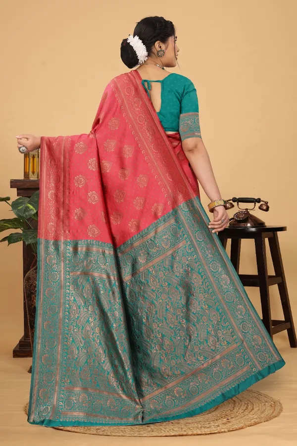 Women's_Banarasi_Silk_Saree_for_Women_|_Traditional_Woven_Saree_with_Contrast_Border_&_Pallu_|_For_Traditional,_Festive_&_Wedding_Saree_with_Blouse_Piece_(Gold_-_Pink_&_Light_Green)