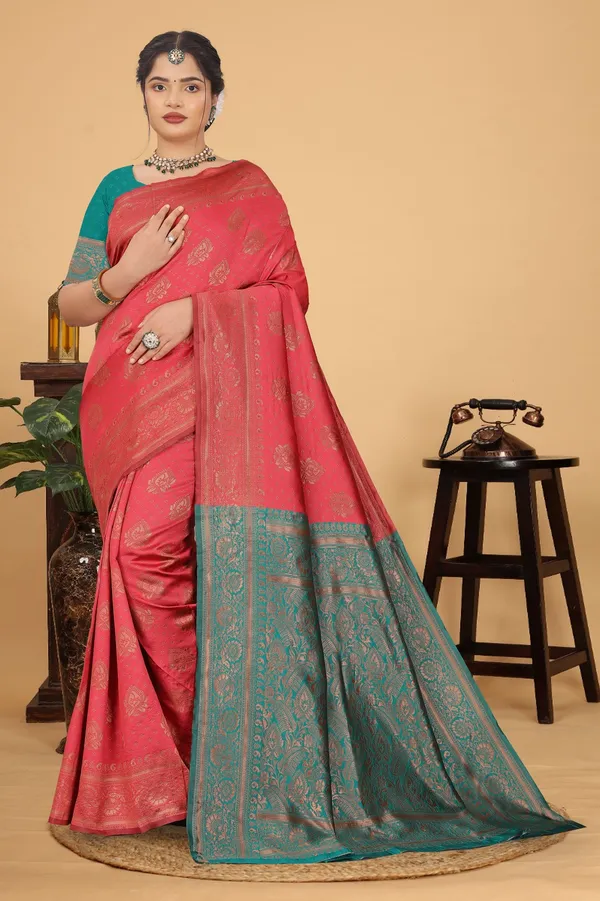 Women's_Banarasi_Silk_Saree_for_Women_|_Traditional_Woven_Saree_with_Contrast_Border_&_Pallu_|_For_Traditional,_Festive_&_Wedding_Saree_with_Blouse_Piece_(Gold_-_Pink_&_Light_Green)
