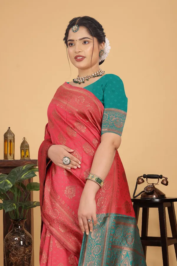 Women's_Banarasi_Silk_Saree_for_Women_|_Traditional_Woven_Saree_with_Contrast_Border_&_Pallu_|_For_Traditional,_Festive_&_Wedding_Saree_with_Blouse_Piece_(Gold_-_Pink_&_Light_Green)
