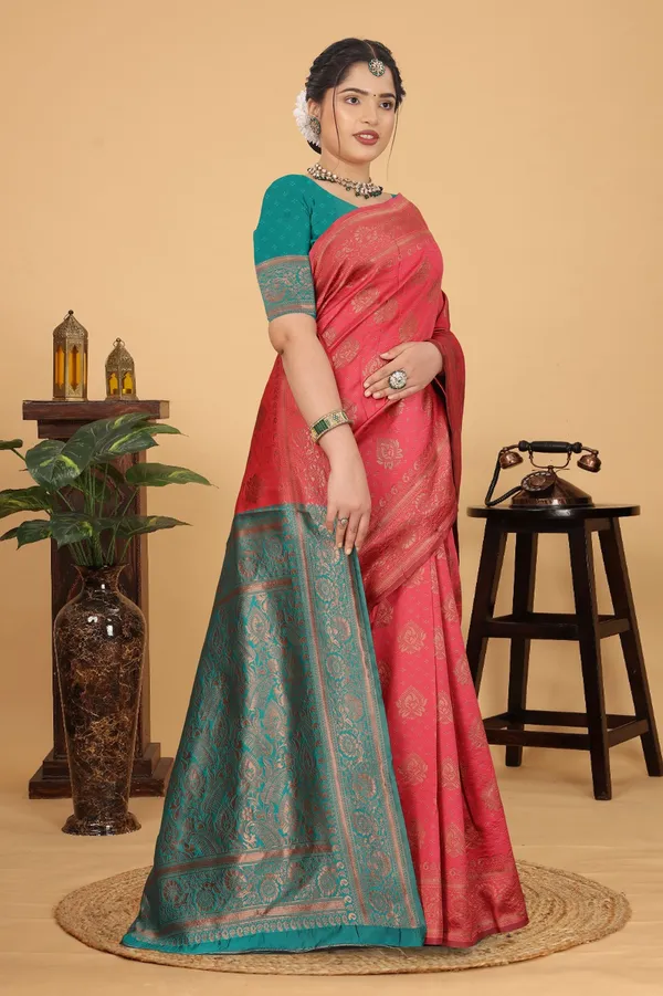 Women's_Banarasi_Silk_Saree_for_Women_|_Traditional_Woven_Saree_with_Contrast_Border_&_Pallu_|_For_Traditional,_Festive_&_Wedding_Saree_with_Blouse_Piece_(Gold_-_Pink_&_Light_Green)